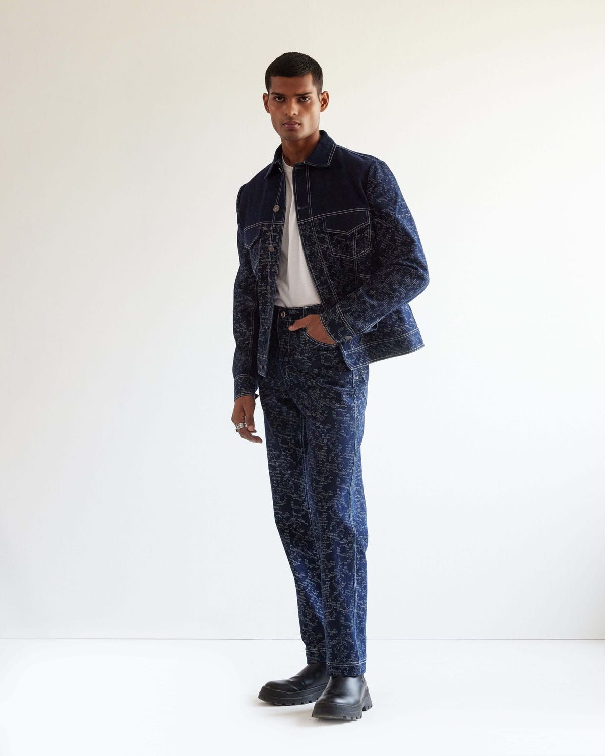 Camo-block Denim Jacket - image 1