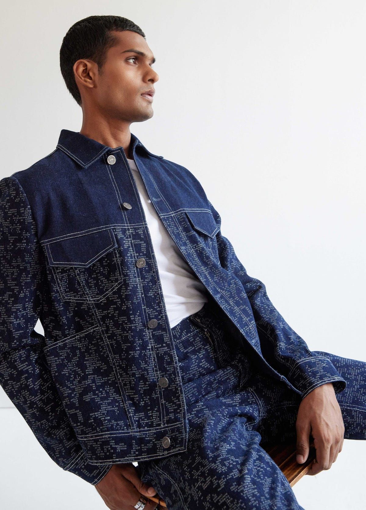 Camo-block Denim Jacket - image 2
