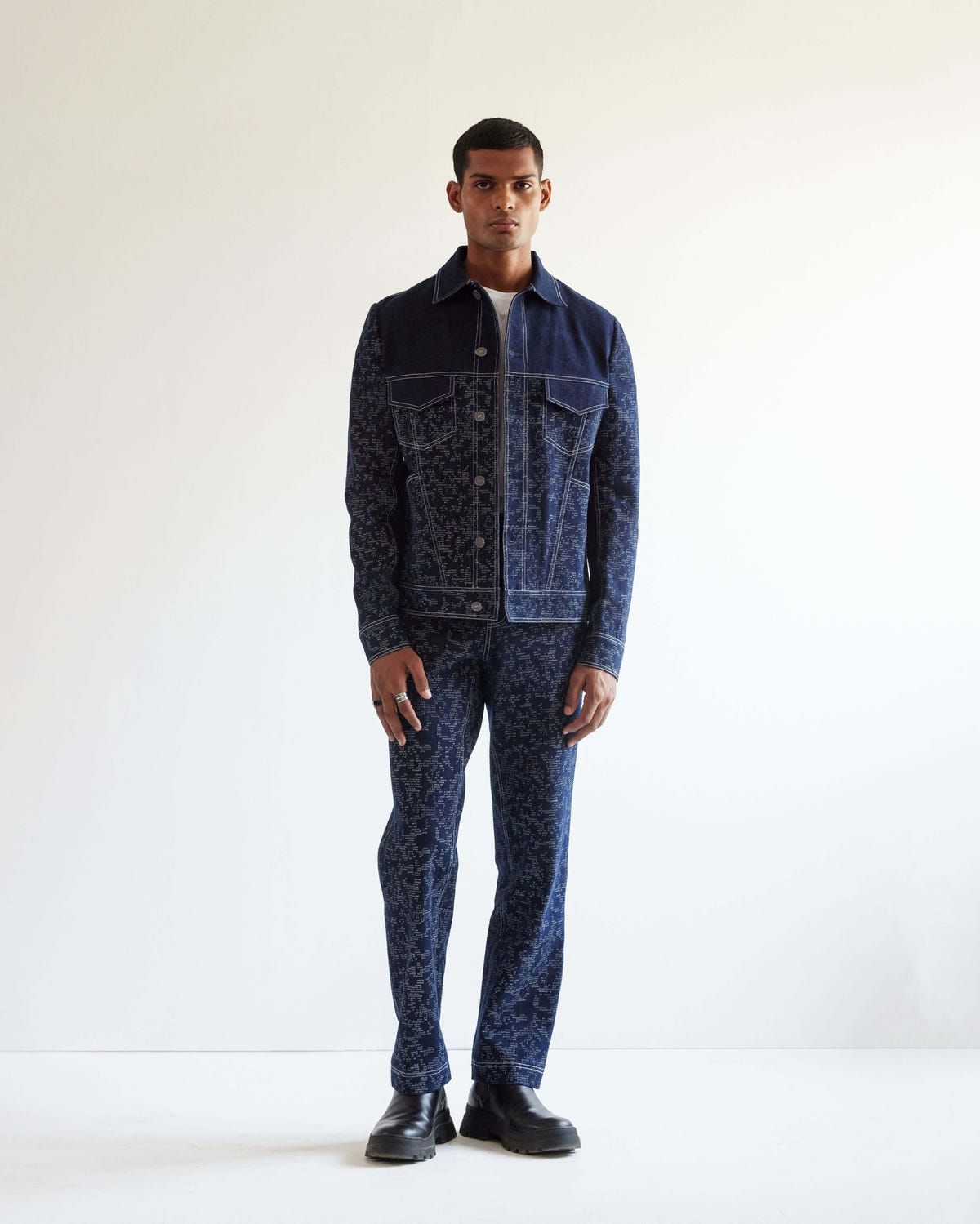 Camo-block Denim Jacket - image 3