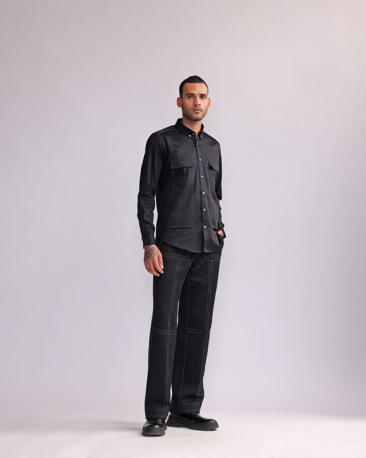 POCKET DETAIL EMBROIDERED SHIRT - image 3