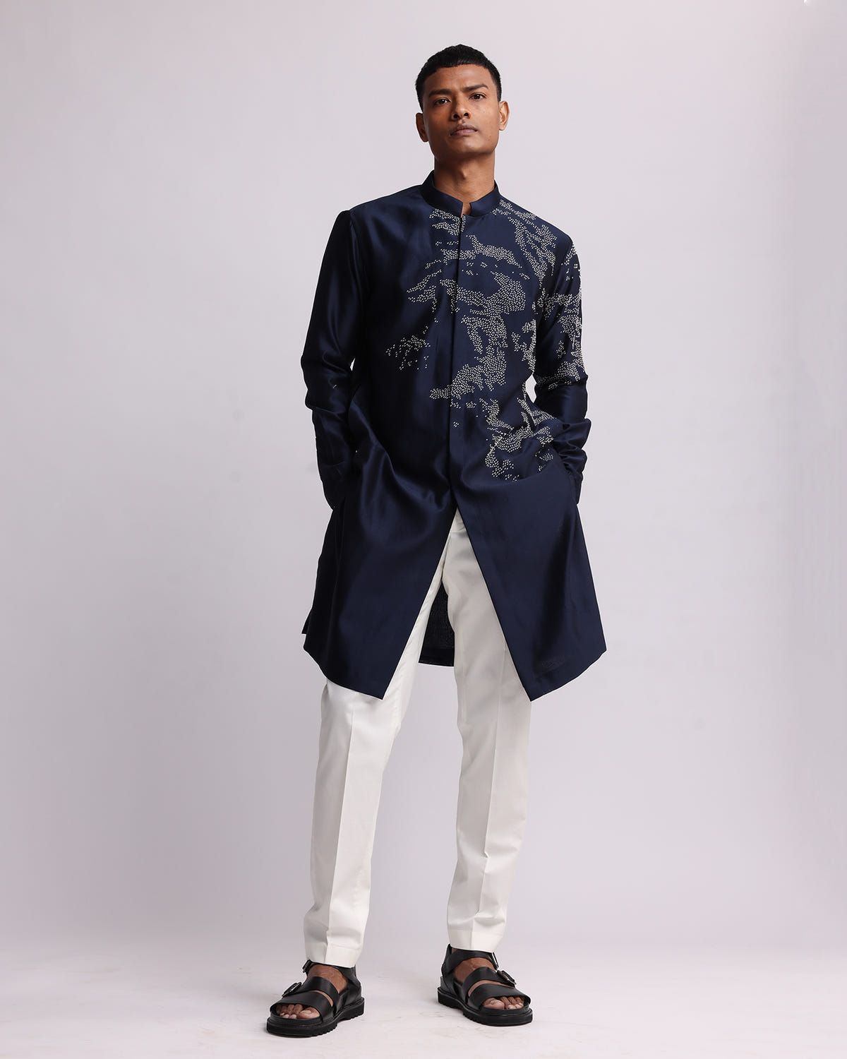 Shadow Camo Placement Kurta Set - image 1