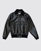 BLACK LEATHER BOMBER view 1