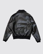 BLACK LEATHER BOMBER view 2