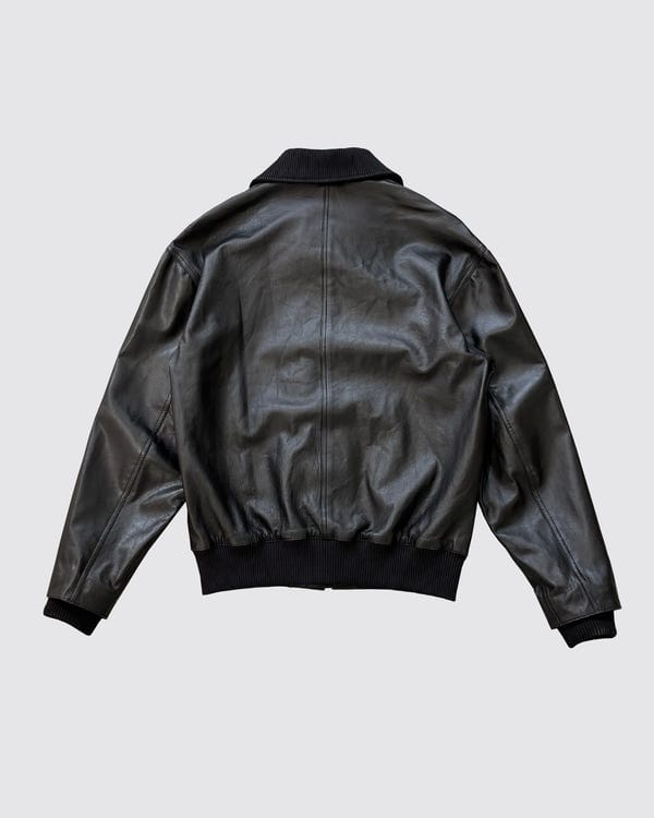 Countrymade India — BLACK LEATHER BOMBER