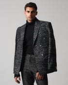 Aboriginal Linen Double-breasted Blazer view 2