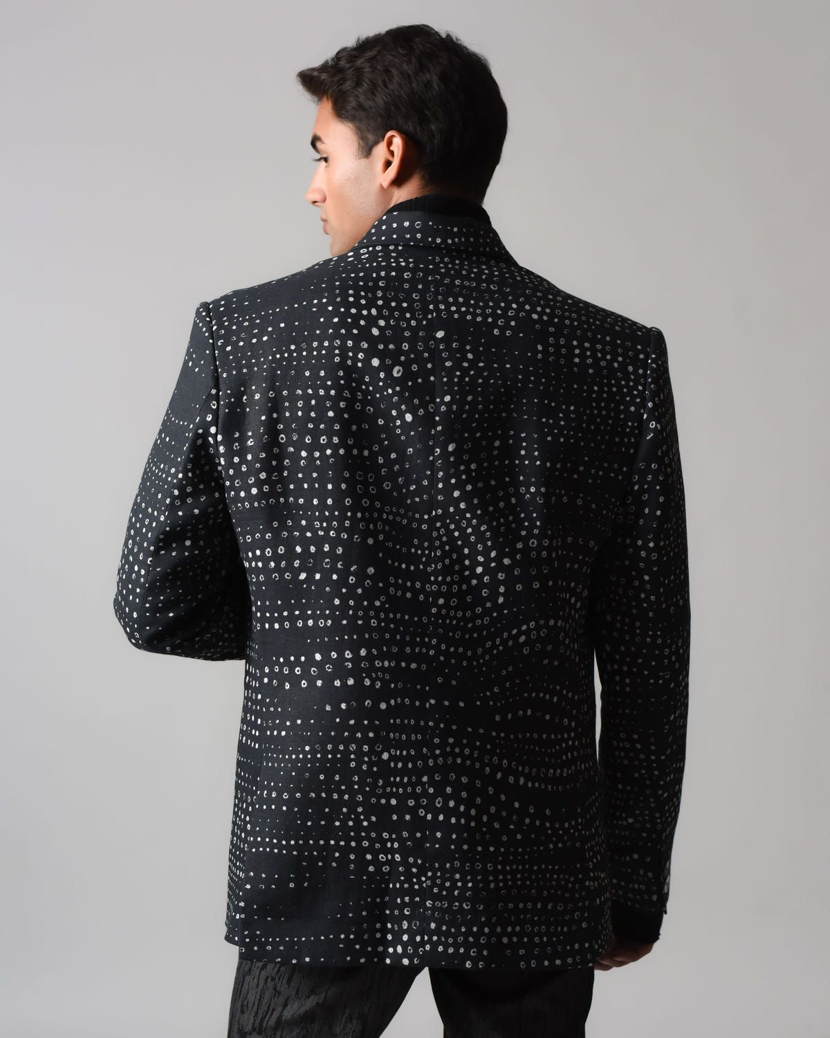 Aboriginal Linen Double-breasted Blazer - image 3