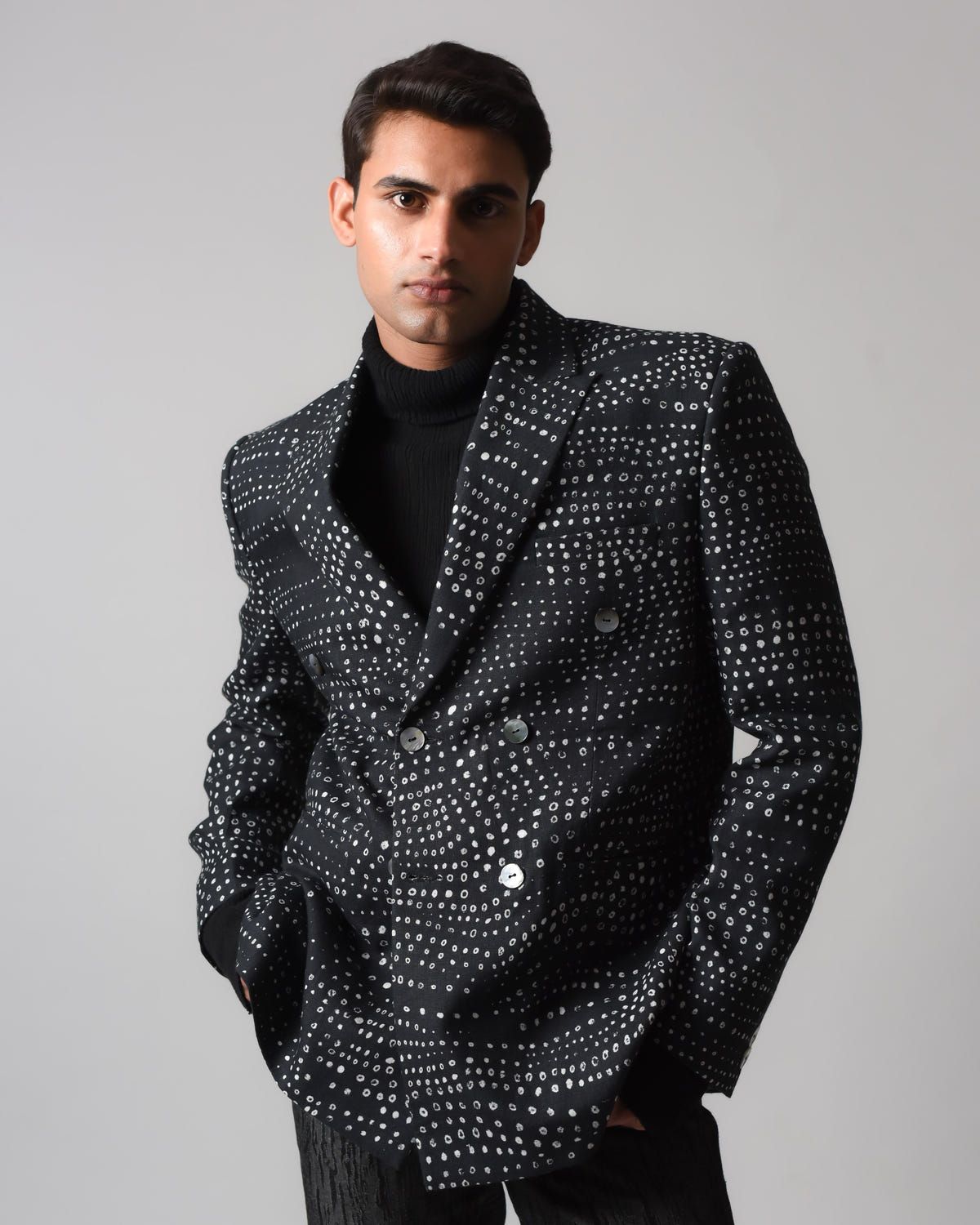 Aboriginal Linen Double-breasted Blazer - image 4