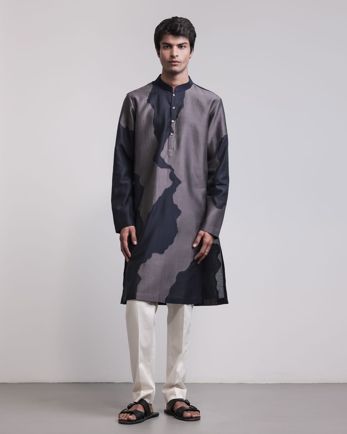 Torn Canvas Appliqué Kurta Set - image 1