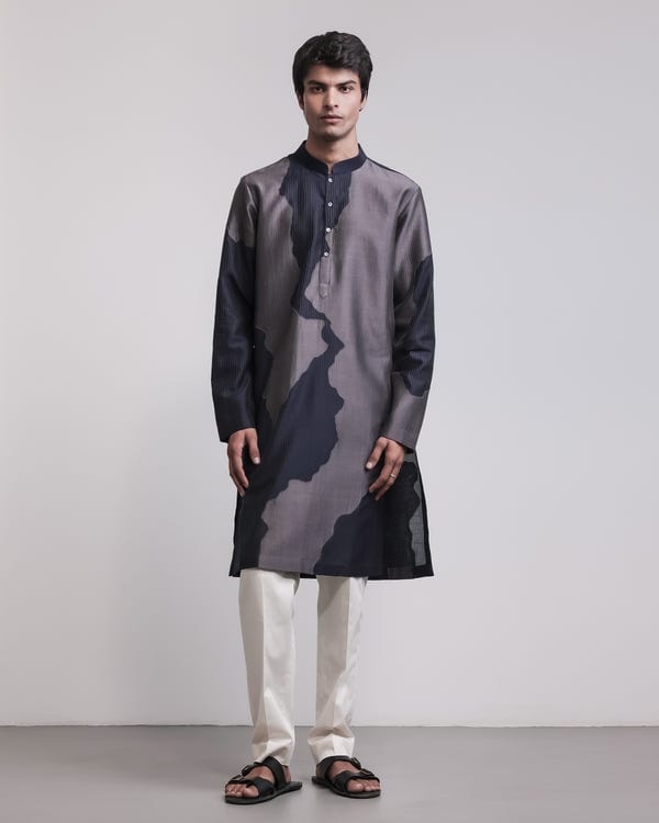 Countrymade India — Torn Canvas Appliqué Kurta Set