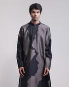 Torn Canvas Appliqué Kurta Set view 3