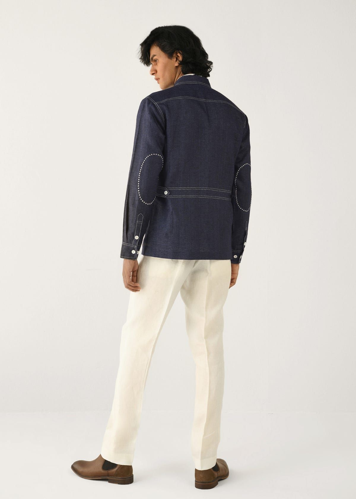 Linen denim Overshirt - image 4