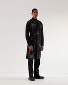 Black Hole Embroidery Kurta Set view 2