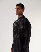 Black Hole Embroidery Kurta Set view 3