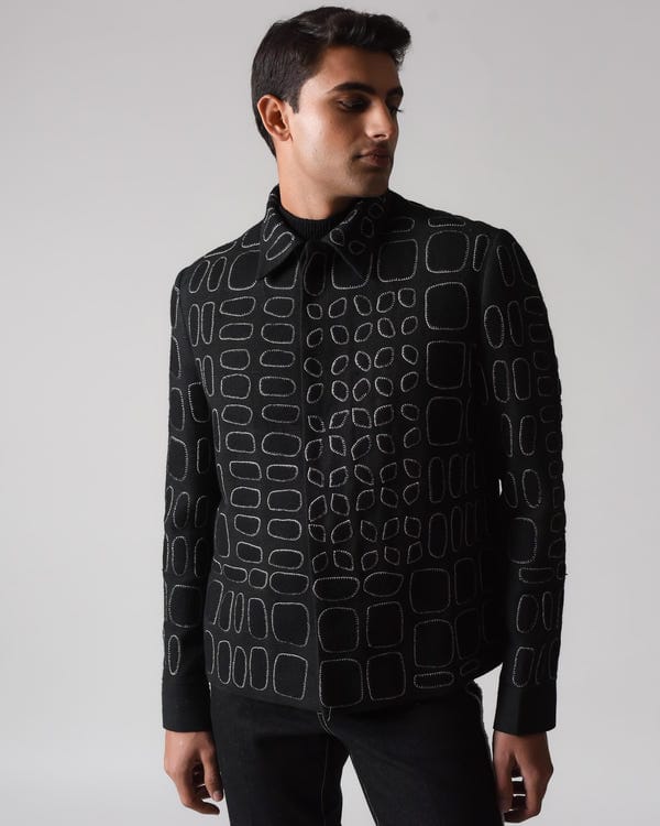 Countrymade India — Hand-Cut Hand Applique Shadow Block Jacket