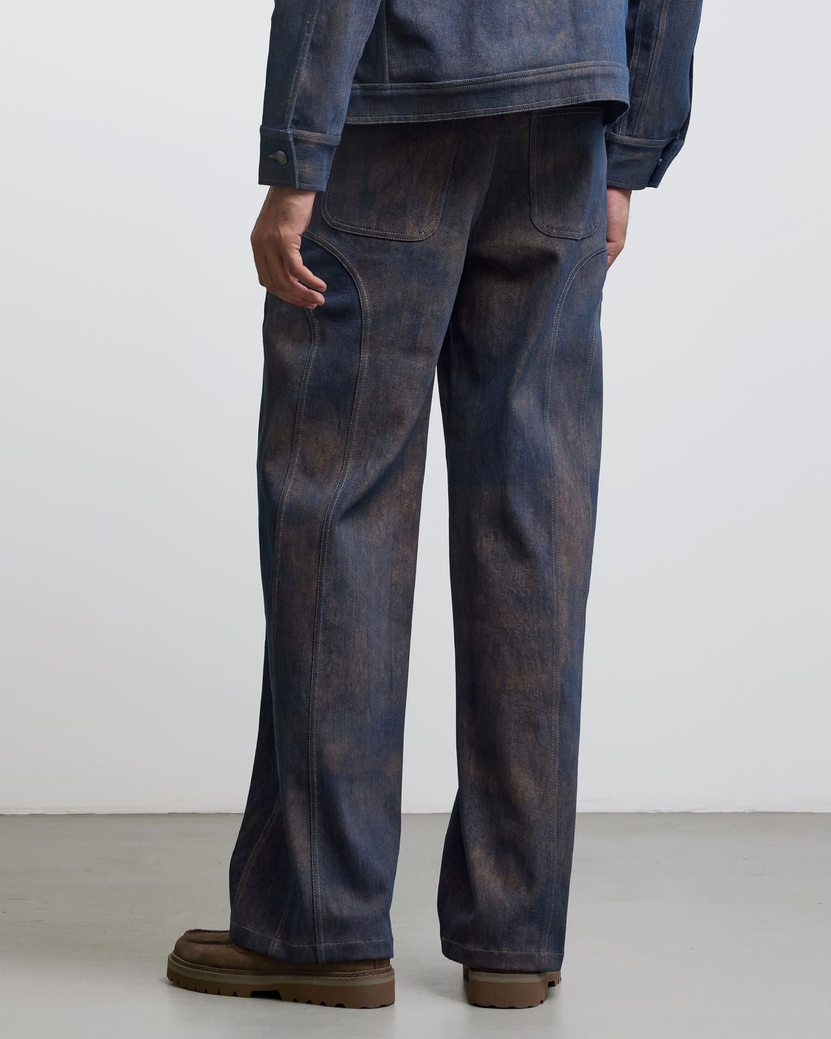 BAUHAUS COATED PATCHWORK DENIM PANTS - image 2