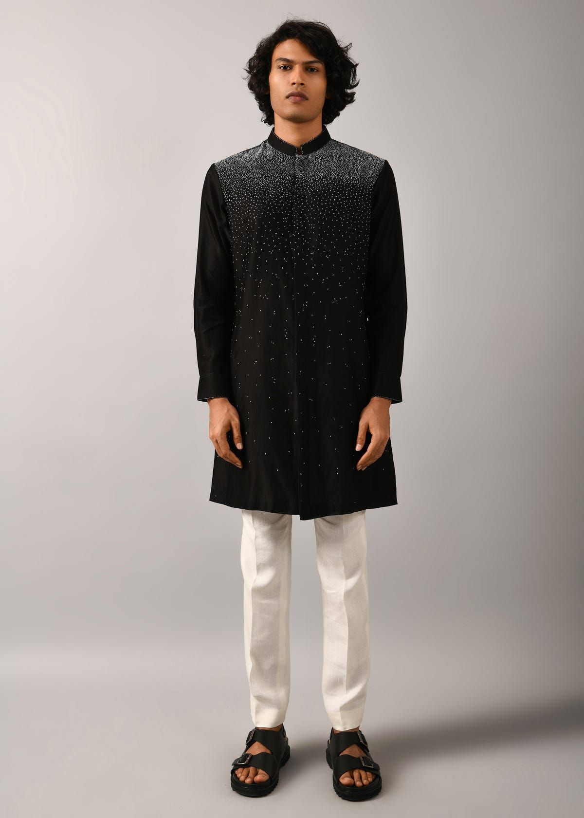 Night Sky Front Open Embroidered Kurta - image 2