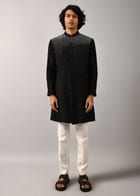 Night Sky Front Open Embroidered Kurta view 2