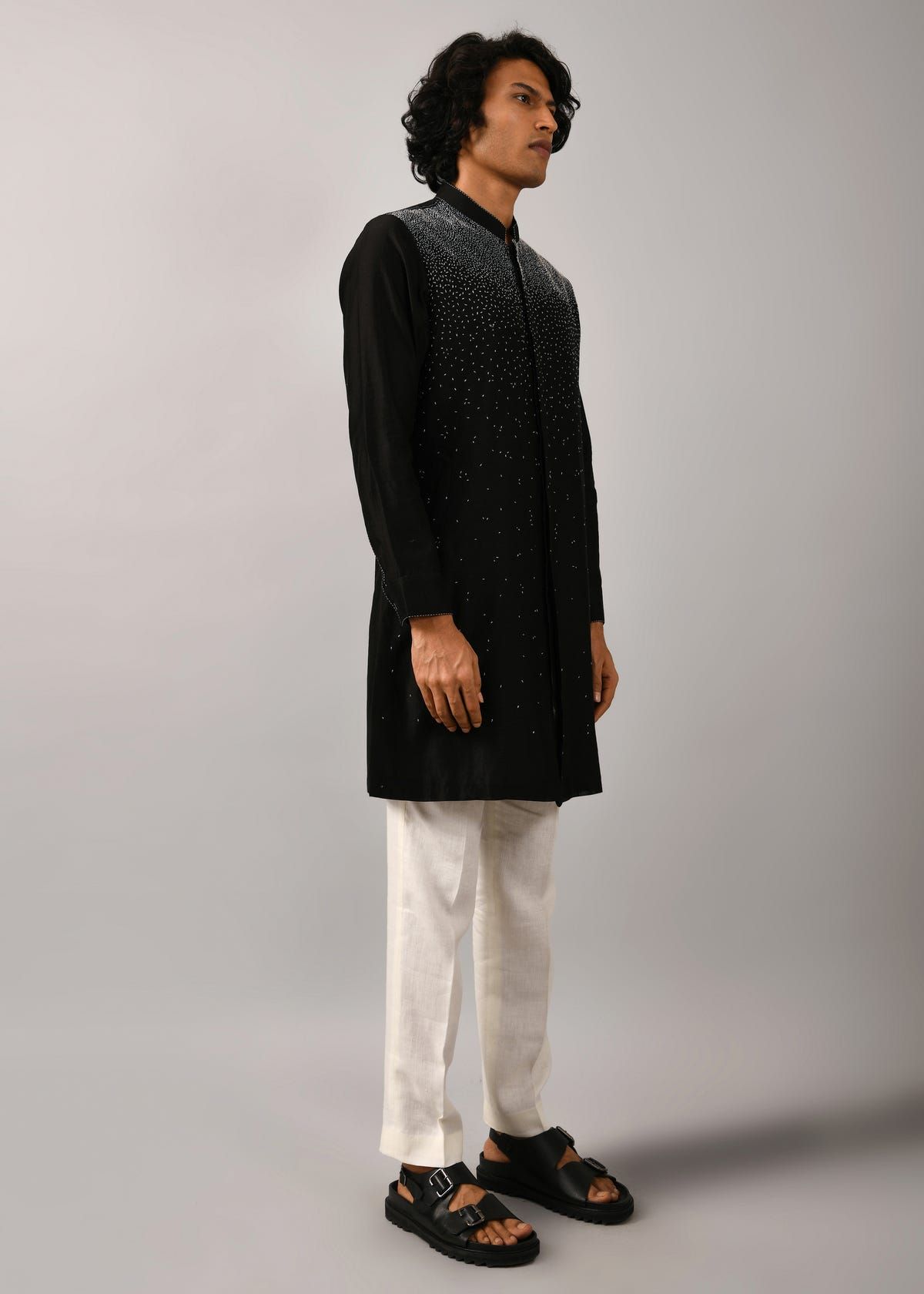 Night Sky Front Open Embroidered Kurta - image 3