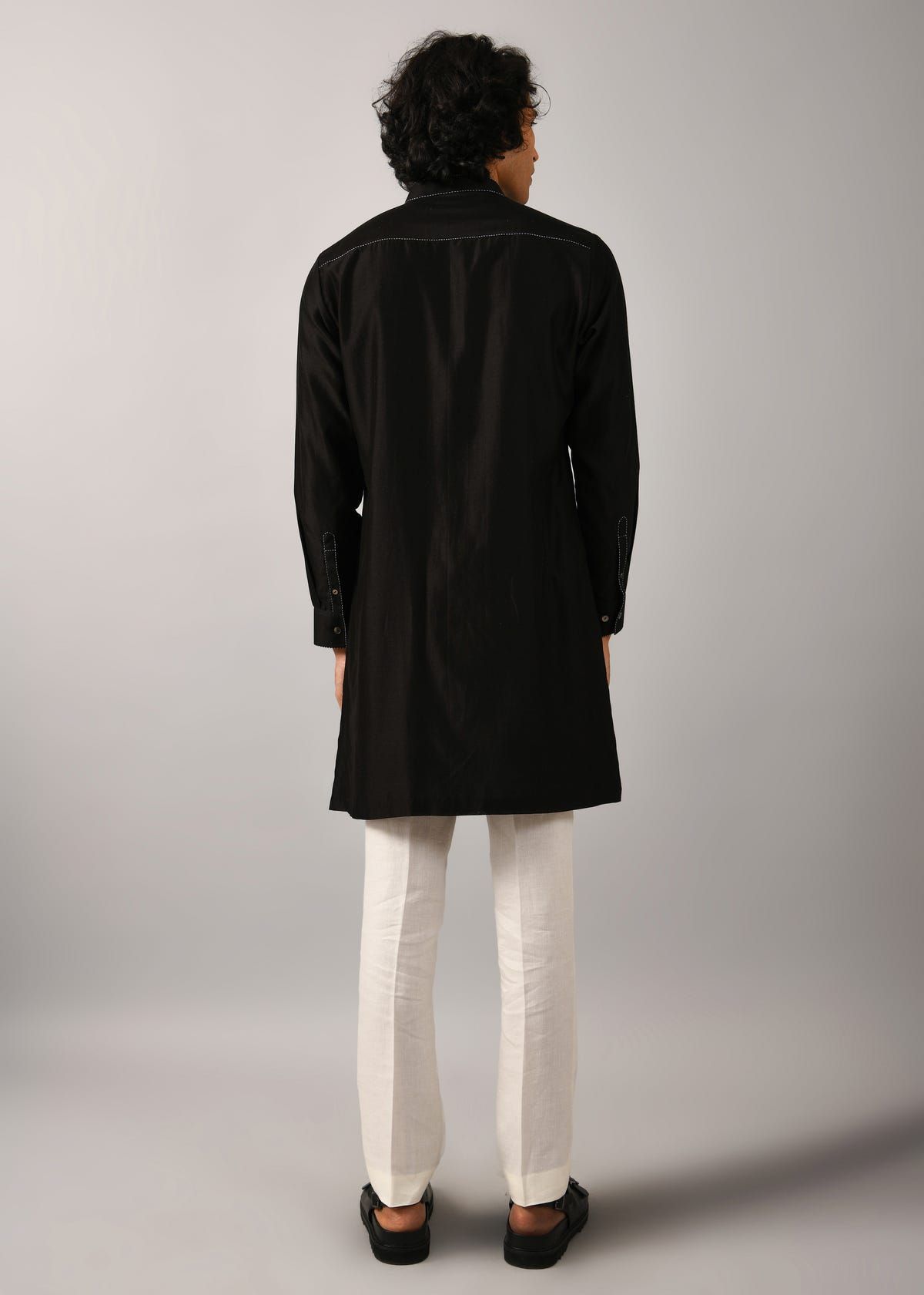 Night Sky Front Open Embroidered Kurta - image 4