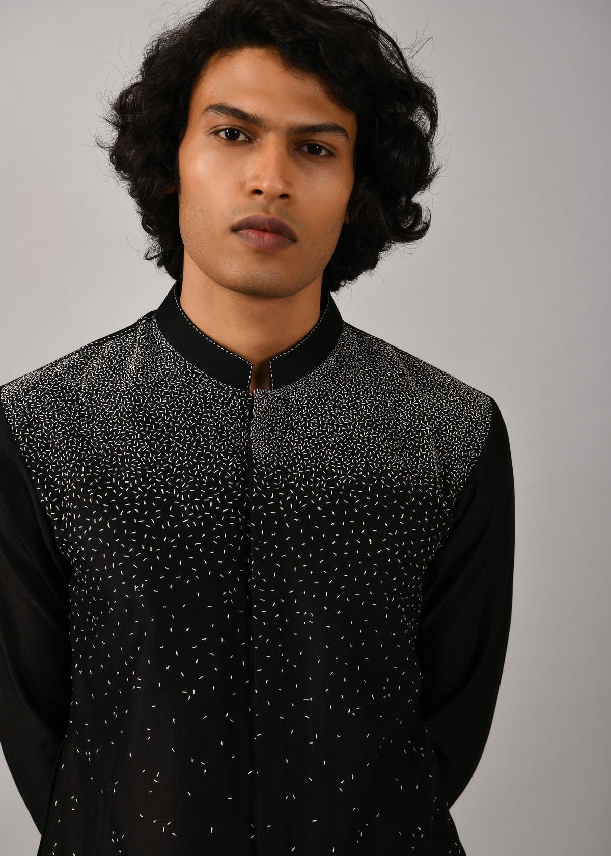 Night Sky Front Open Embroidered Kurta - image 5