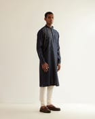 Black Hole Placement Embroidery Kurta Set view 3
