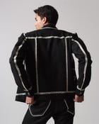 Hand-Stitched Crochet Denim  Jacket view 4