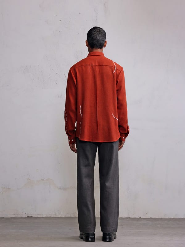 Countrymade India — Fractured line rust shirt