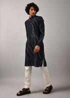 Constellation Silk Printed Kurta view 1