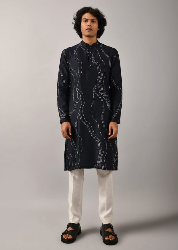 Countrymade India — Constellation Silk Printed Kurta