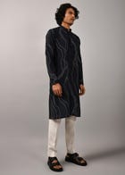 Constellation Silk Printed Kurta view 3