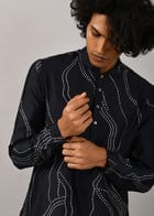 Constellation Silk Printed Kurta view 5