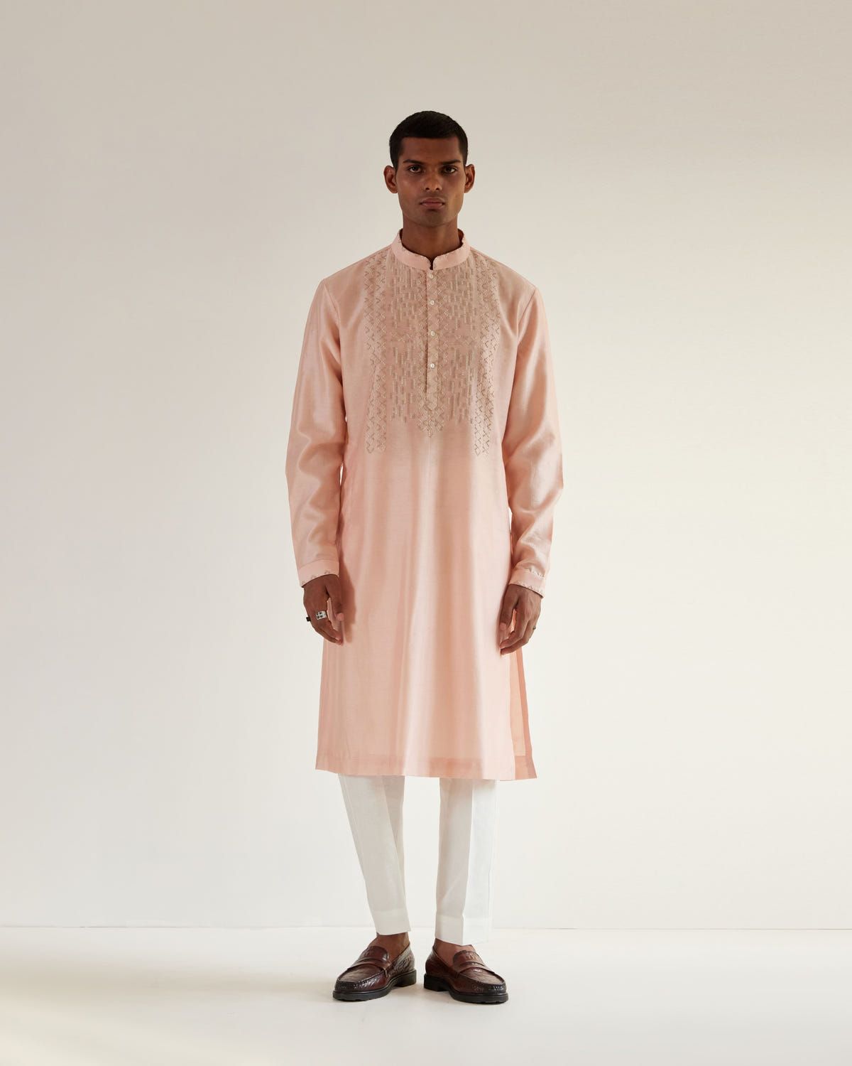 Asymmetric Embroidered Yoke Kurta Set - image 1