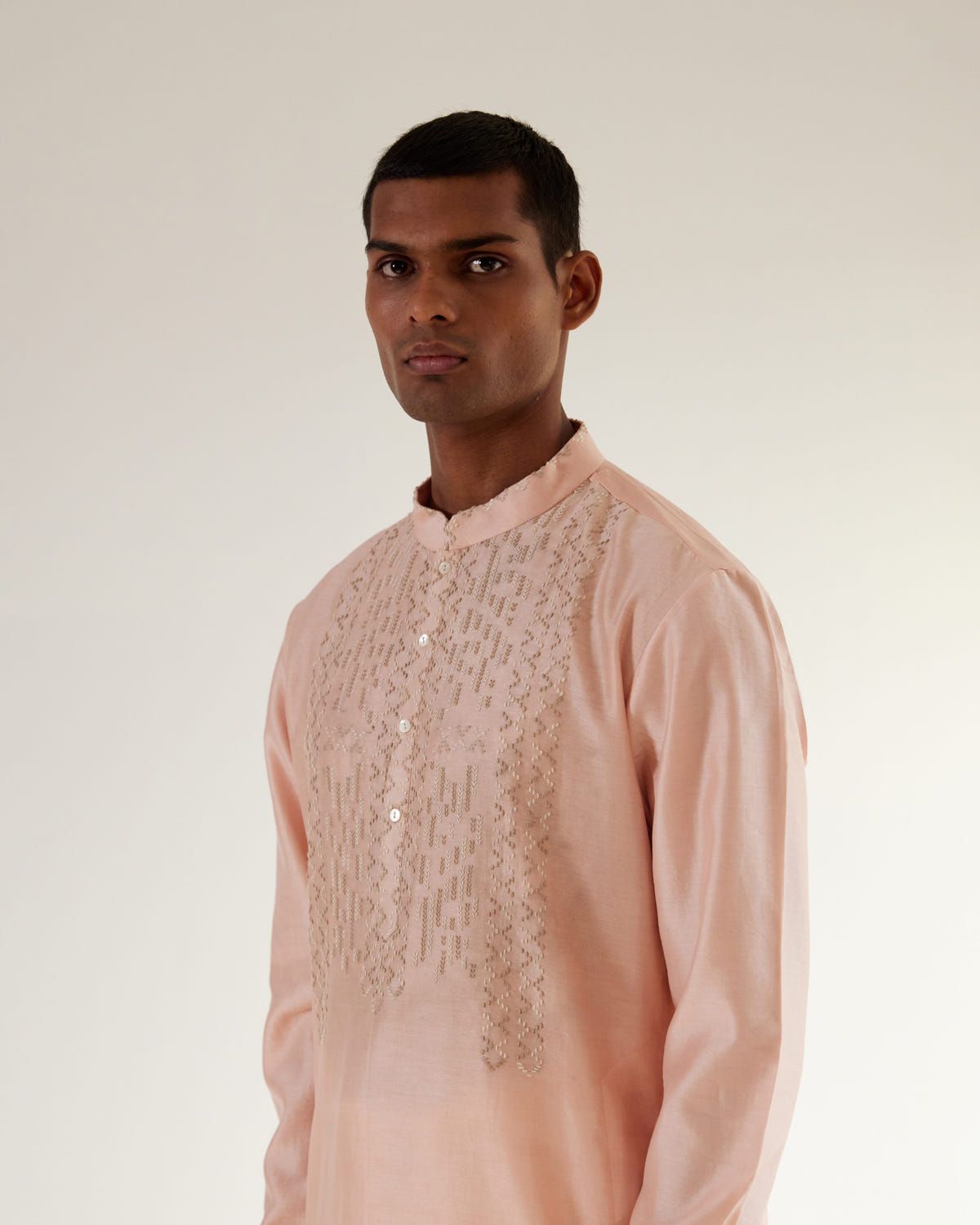 Asymmetric Embroidered Yoke Kurta Set - image 2