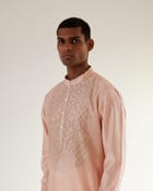 Asymmetric Embroidered Yoke Kurta Set view 2