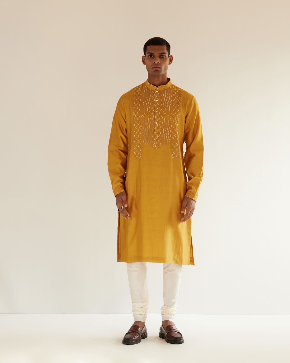Asymmetric Embroidered Yoke Kurta Set - image 1