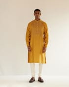 Asymmetric Embroidered Yoke Kurta Set view 1