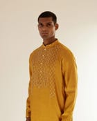Asymmetric Embroidered Yoke Kurta Set view 2