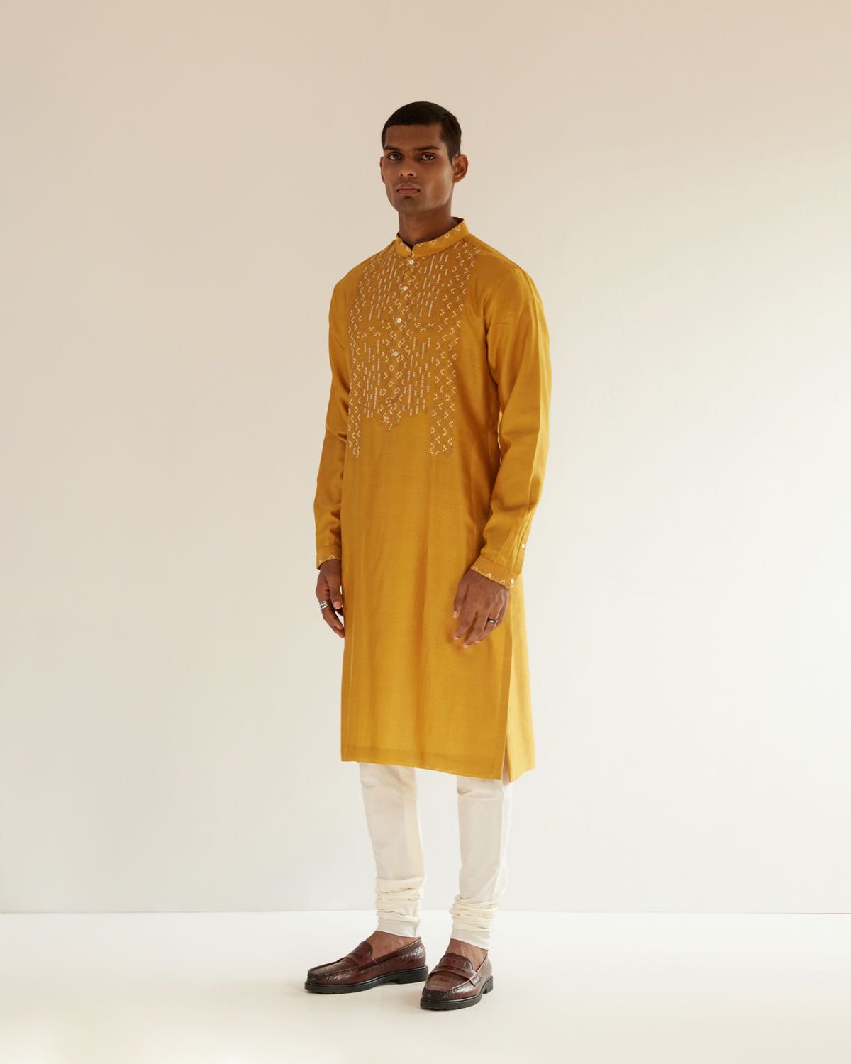 Asymmetric Embroidered Yoke Kurta Set - image 4