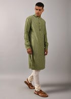 Chevron Hand Embroidered Kurta Set view 1