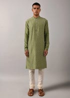 Chevron Hand Embroidered Kurta Set view 2