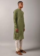 Chevron Hand Embroidered Kurta Set view 3