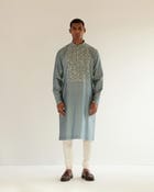 Camo-Block Yoke Embroidery Kurta Set view 1