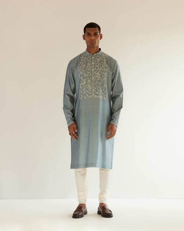 Countrymade India — Camo-Block Yoke Embroidery Kurta Set