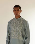 Camo-Block Yoke Embroidery Kurta Set view 2