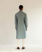 Camo-Block Yoke Embroidery Kurta Set view 3