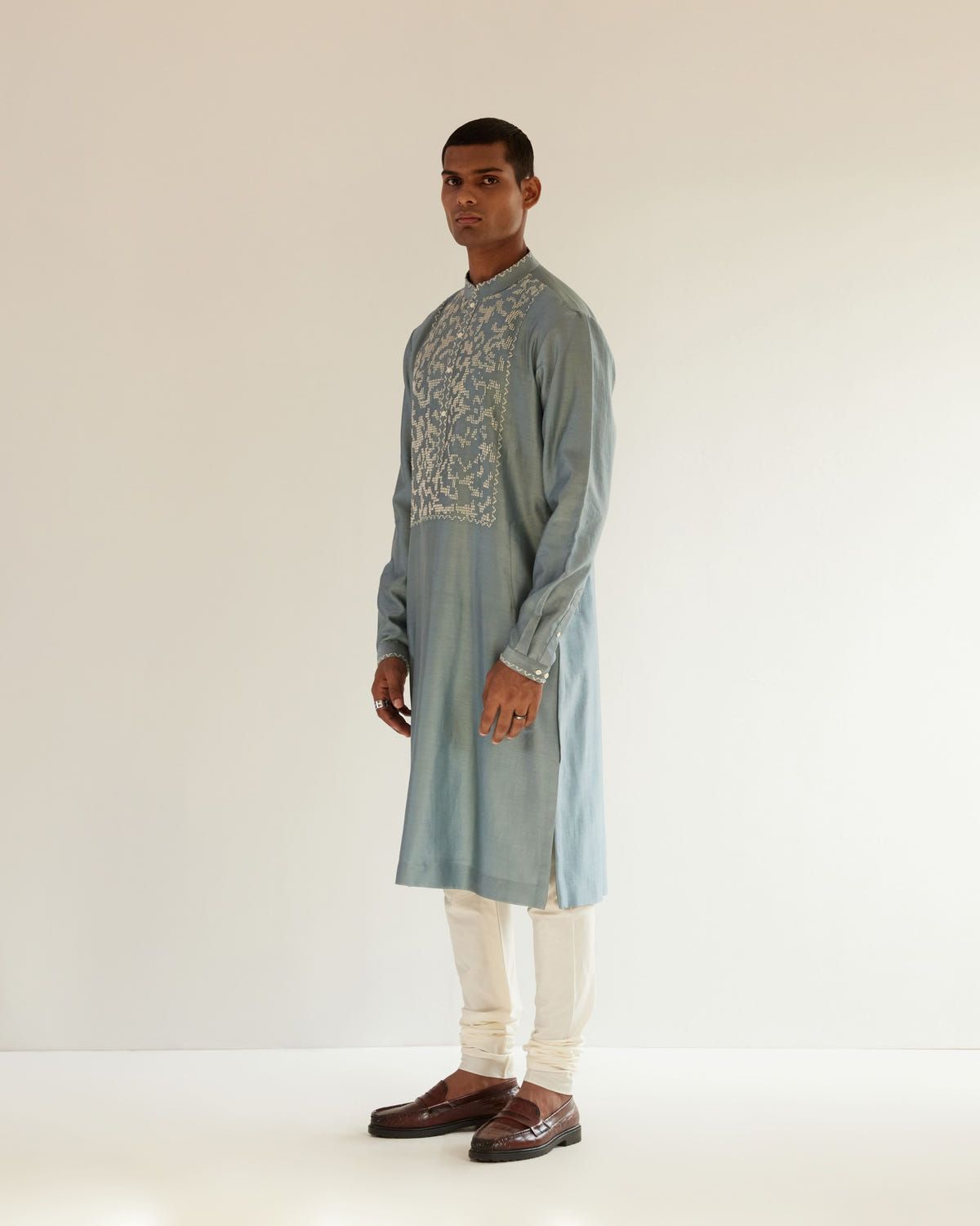 Camo-Block Yoke Embroidery Kurta Set - image 4