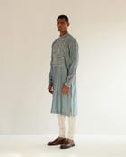 Camo-Block Yoke Embroidery Kurta Set view 4