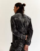 Skin Textured Batik Denim Jacket view 5