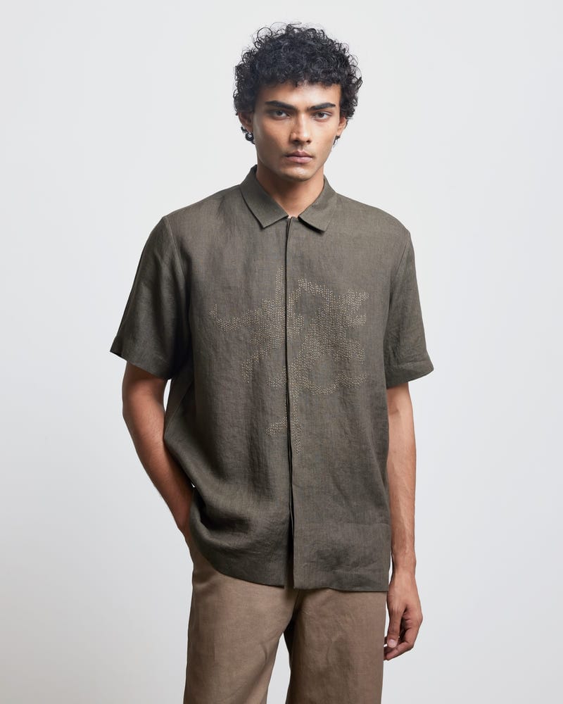 CAMOUFLAGE EMBROIDERED SHIRT