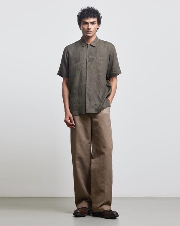 Countrymade India — CAMOUFLAGE EMBROIDERED SHIRT